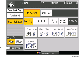İşlem paneli ekran gösterimi numaralandırılmış balonlu resim