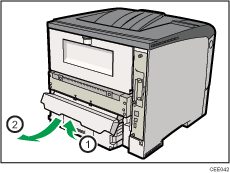 Rear side of the printer illustration