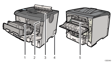 Printer illustration numbered callout illustration