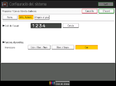 il·lustració de la pantalla del panell de control
