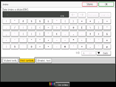 Ilustrace displeje ovládacího panelu