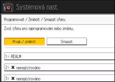 Ilustrace displeje ovládacího panelu