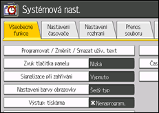 Ilustrace displeje ovládacího panelu
