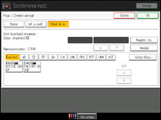 Ilustrace displeje ovládacího panelu