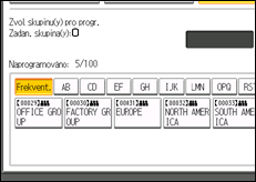 Ilustrace displeje ovládacího panelu