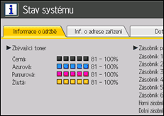 Ilustrace displeje ovládacího panelu