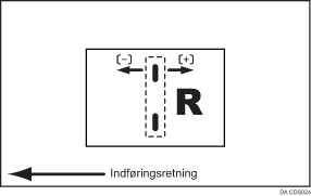 Illustration af Justér hæfteposition til brochure