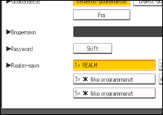 Illustration af skærmen på betjeningspanelet