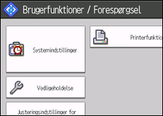 Illustration af skærmen på betjeningspanelet