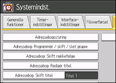 Illustration af betjeningspanelet