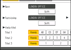 Illustration af skærmen på betjeningspanelet