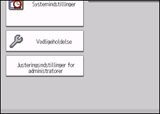Illustration af skærmen på betjeningspanelet