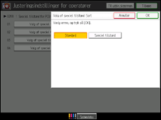 Illustration af skærmen på betjeningspanelet