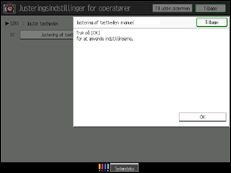 Illustration af skærmen på betjeningspanelet
