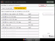 Illustration af sk&aelig;rmen p&aring; betjeningspanelet 