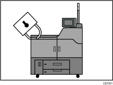 Ilustraci&oacute;n de administraci&oacute;n de la m&aacute;quina y protecci&oacute;n de documentos