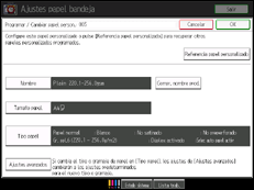 Ilustraci&oacute;n de la pantalla panel de mandos