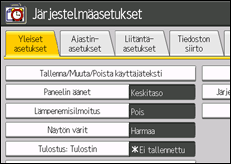 Kuva käyttöpaneelin näytöstä