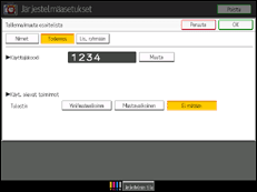 Kuva käyttöpaneelin näytöstä