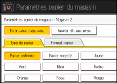 Illustration de l'écran du panneau de commande
