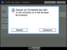 Illustration de l'écran du panneau de commande