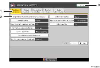 illustration de l'utilisation de l'écran LCD (illustration avec légende numérotée)