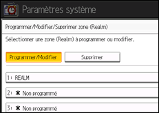 Illustration de l'écran du panneau de commande