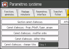 Illustration de l'écran du panneau de commande