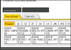 Illustration de l'écran du panneau de commande