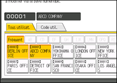 Illustration de l'écran du panneau de commande