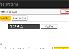 Illustration de l'écran du panneau de commande
