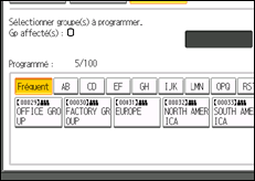 Illustration de l'écran du panneau de commande