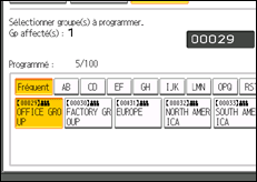 Illustration de l'écran du panneau de commande