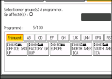 Illustration de l'écran du panneau de commande