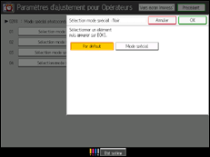 Illustration de l'écran du panneau de commande