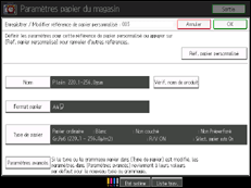 Illustration de l'&eacute;cran du panneau de commande