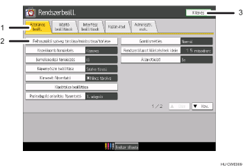 kezelőpanel kijelző illusztráció (számozott illusztráció)