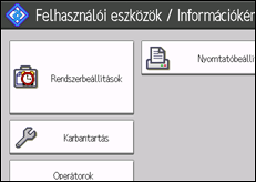 A kezelőpanel ismertetése