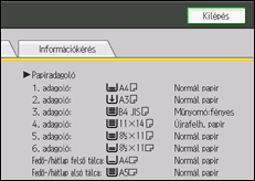 A kezelőpanel ismertetése