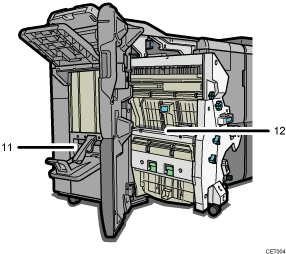 Afbeelding van Booklet Finisher SR5040 met opsomming van onderdelen