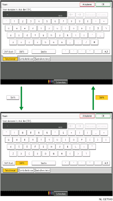 Afbeelding van de toetsen