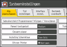 Schermafbeelding bedieningspaneel