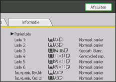 Schermafbeelding bedieningspaneel