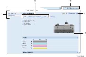 Ilustracja ekranu przeglądarki internetowej — ilustracja z numerowanymi odnośnikami