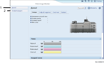 Иллюстрация экрана веб-браузера с пронумерованными сносками
