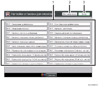 Иллюстрация экрана панели управления с пронумерованными сносками