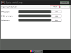 Bild av användarpanelens skärm
