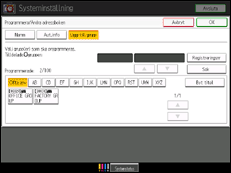 Bild av användarpanelens skärm