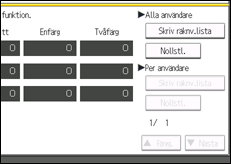 Bild av användarpanelens skärm
