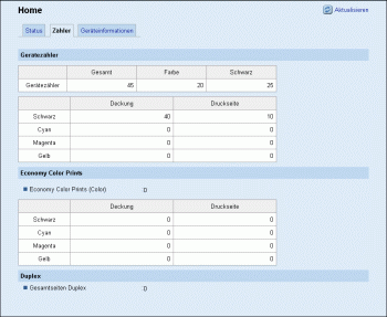 Web-Browser Bildschirmdarstellung